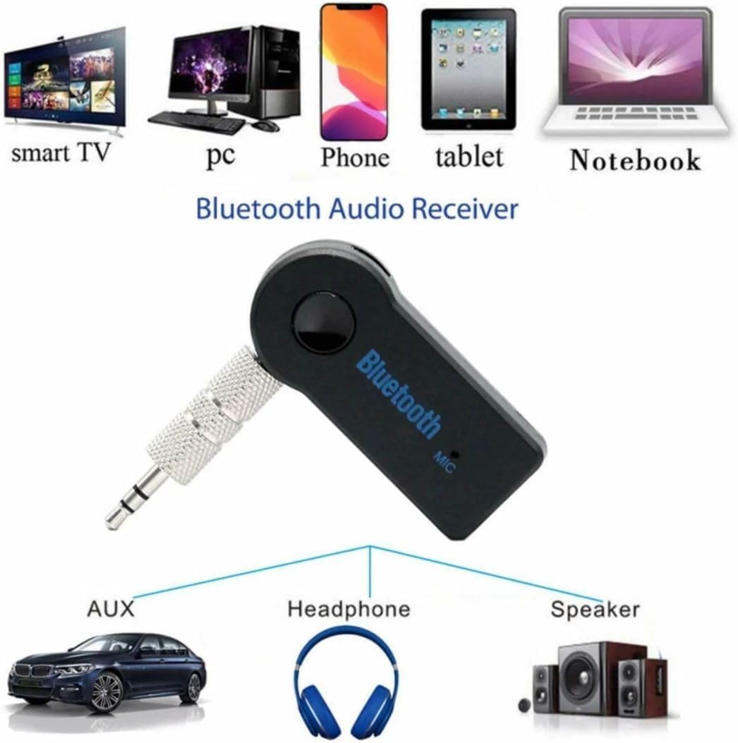 Car Bluetooth 3.5mm AUX Car Adapter, Aux Bluetooth 5.3 Adapter for Car